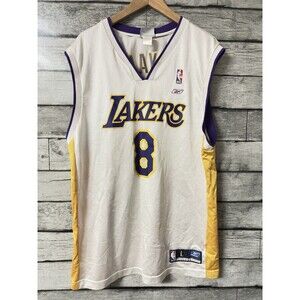 Vintage Reebok Kobe Bryant #8 Los Angeles Lakers Jersey Mens Large White